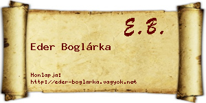 Eder Boglárka névjegykártya